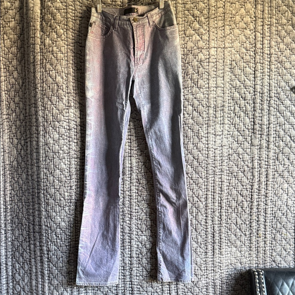 Just Cavalli Women's Straight Leg Jeans in Light Purple and Blue